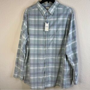 NWT ROWM Fine Cotton Corduroy Plaid Shirt Mens Sz 2XLT